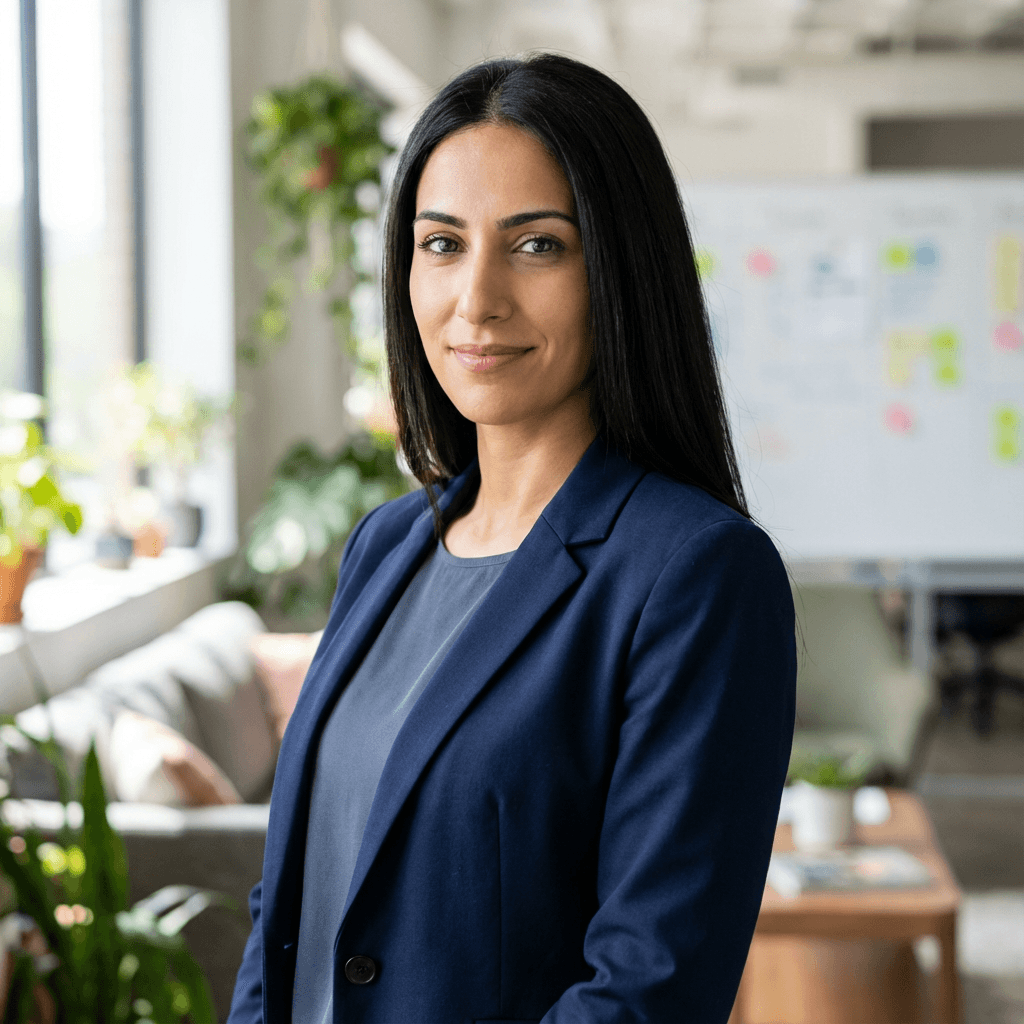Diane Daher in professional business attire smiling confidently